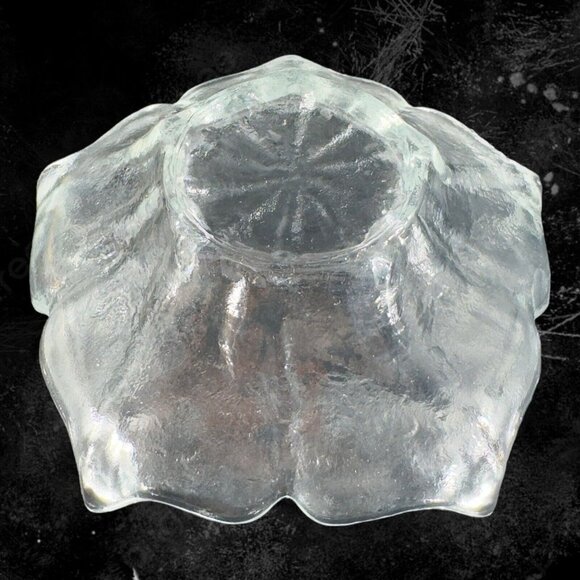 Mid Century Viking Glass Epic Stockholm 5 Spiked Clear Glass Lotus Bowl Vintage - Picture 7 of 11